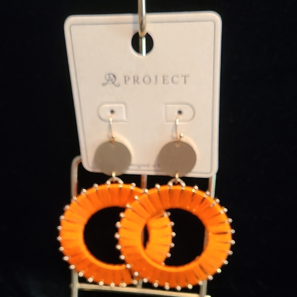 A Project Vibrant Orange Circle Hoop Earrings